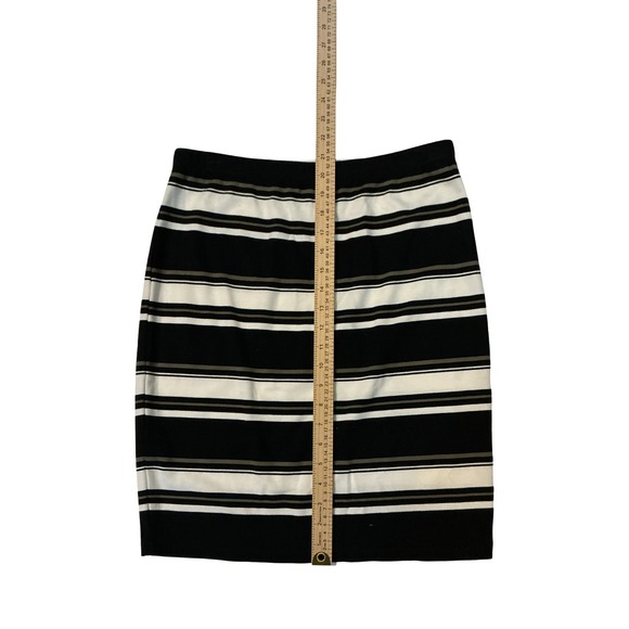 Max Studio Womens Striped Knit Pencil Skirt Black White Grey Elastic Waist M - Picture 3 of 5